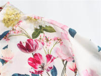 OUWU- Bazaleas Store Camisas y blusas elegantes Traf Camisa linda con estampado floral para mujer Blusa oficial con botones de satén - details 6