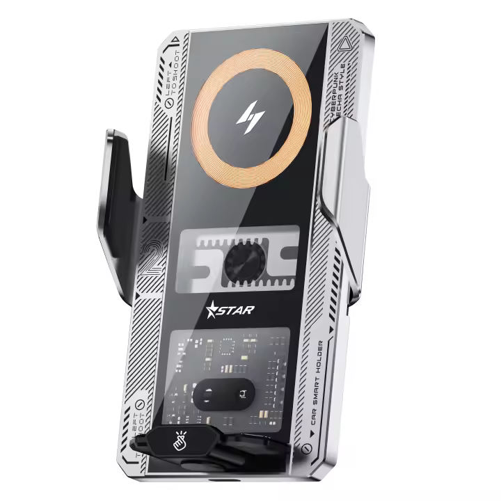 Cargador Inalámbrico para Coche Soporte de Teléfono con Inducción Infrarroja de Carga Rápida para iPhone, Samsung, Xiaomi Soporte de Elevación para Motores - 1
