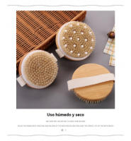 Cepillo Exfoliante de Cuerpo Seco Cerdas de Plástico para Renueva la Piel, Soporte Linfático, Impulso Circulatorio Elección Sustentable para Desintoxicación Suave, Exfoliación de Spa - details 2