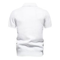 Polo de punto acanalado texturizado para hombre, camiseta de manga corta transpirable y fresca, novedad de verano, 2024 - details 4