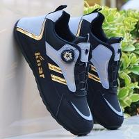 MAINALUN Zapatillas casuales para hombre con cierre magnético - Parte superior de PU transpirable, suela de PVC antideslizante, comodidad para todas las estaciones para caminar, conducir y uso diario - Elegante diseño de caña baja, zapatillas versátiles | - details 0