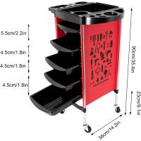 Carrito de Peluquería Multifuncional Con 5 Cajones y Ruedas - Estable y Duradero Para Salones de Belleza - details 12