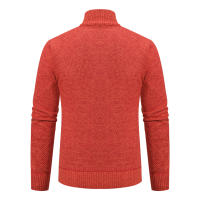 Autumn And Winter New Jersey Men's Casual Sports Coat Solid Color Stand Collar Wweater Grab Fleece Warm Zipper Cardigan - details 21