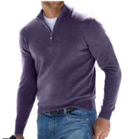 Suéter De Cuello Alto Para Hombre Otoño Invierno Estilo Casual Color Sólido Manga Larga Ajustado Para Ropa Diaria Caliente - details 8