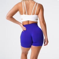 Seamless Professional Sports Shorts Spandex Shorts for Women's Fitness, Elastic, Breathable, Hip Lifting, Casual Sports, Running - details 13