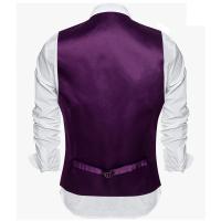 Chaleco de seda para hombre, 30 colores, liso, negro, azul, verde, rojo, Pik Gold Champain, chaleco ajustado de satén morado, Tops para hombre - details 71