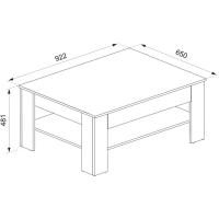 Mesa de centro, mesa central, mesa de sofá, madera ecológica, diseño moderno, estilo nórdico, medidas: 92,2 x 65 cm - details 2
