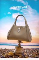 Bolso bandolera cruzado de piel de vaca con capa frontal y bolso de mano tipo cesta vegetal para mujer - details 7
