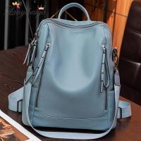 Mochila De piel auténtica para mujer, bolso de viaje de alta calidad, informal, de hombro, 2023 - details 28
