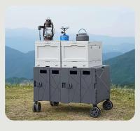 2025 nuevo conductor de camping de gran capacidad de 140L con ruedas y frenos universales, carrito de compras plegable para escalada de montaña - details 3