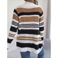 Suéteres estampados a rayas para mujer, cárdigan de moda de otoño - details 4
