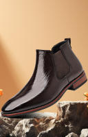 Chelsea botas de hombre de manga británica retro de talla grande botas de cuero británicas - details 3