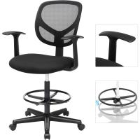 Regulables, Silla de Dibujo Ergonómica, Silla de Oficina con Reposabrazos, Asiento de Tela, - details 1