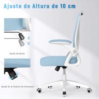 Silla de Oficina Ergonómica Ajustable Respirable, Ajustable, Giratoria de 360°, Reposabrazos Abatibles de 90°, Soporte Lumbar - details 24