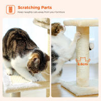 PAWZ Road Árbol para gatos 2 en 1 con poste rascador de Sisal, hamaca, condominio para gatos grande, casa tipo torre para gatos pequeños, tablero rascador para gatos de interior, juguetes para gatos - details 12