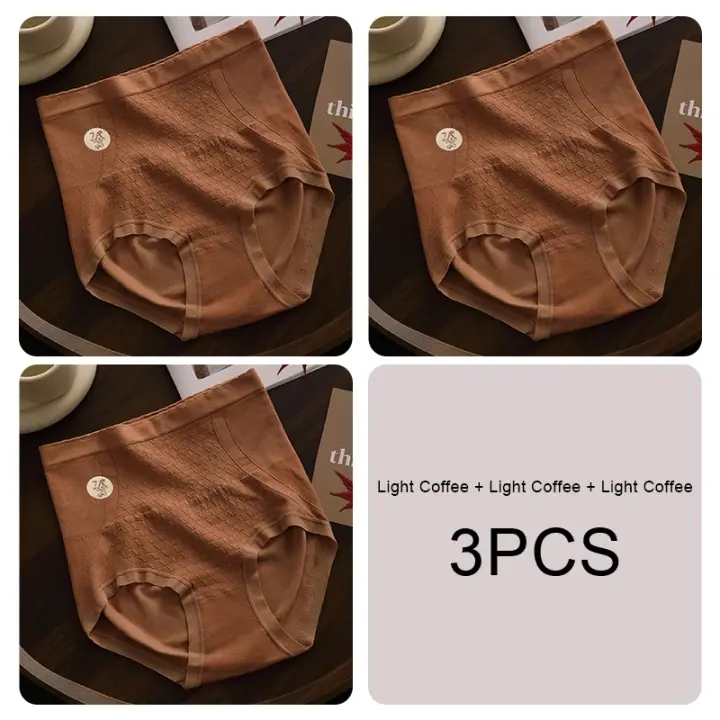 Bragas transpirables para mujer, lencería de cintura alta, faja para el vientre, ropa interior Sexy, 3 unidades por Set - 1
