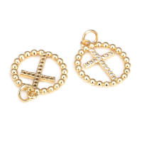 Colgantes de Cruza de Latón Dorado de 18K Joyería DIY Hallazgos de Collares y Pendientes - details 12