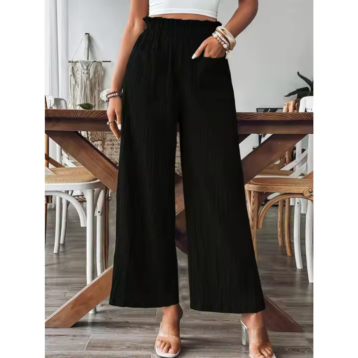 Pantalones Rectos Sueltos para Mujer 2025 Corte Elegante y Cómodo, Tela Transpirable, Colores Sólidos, Moda Europea - 1