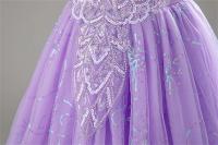 Vestido largo de lujo brillante y suave con bordado de cuentas para Navidad 2024, para niñas de 4 a 14 años, desfile, vestidos de dama de honor para boda. - details 7