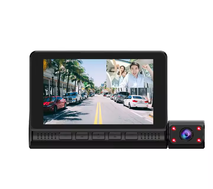 E-ACE-Cámara de salpicadero B41P para coche, videocámara DVR de 4,0 pulgadas con 3 lentes, pantalla táctil, visión trasera, aparcamiento, 1080P - 1