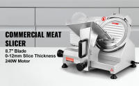 SucceBuy Cortadora de carne comercial, cortadora eléctrica de alimentos Deli con hoja de acero al carbono, para carne, queso, verduras y jamón - details 0