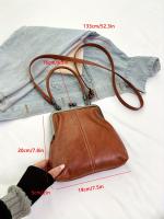 2025 Nuevo bolso bandolera vintage para mujer con correa ajustable para el hombro y cierre de beso - Bolso de color sólido en rojo, marrón claro, negro - Bolso de hombro pequeño elegante para atuendos informales y formales, bolso bandolera - details 0