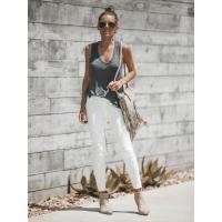 Vaqueros retro de mezclilla para mujer, pantalones pitillo blancos de cintura alta, estilo coreano, en oferta - details 1