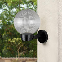 Luz de pared para interiores y exteriores con sombra de globo acrílico blanco o transparente para entrada, porche, Patio, Exterior, Base E27, linterna de pared - details 8