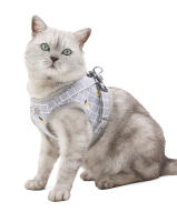 Arnés con correa para perro y gato, chaleco ajustable para caminar, suave y transpirable, Collar a cuadros para cachorros pequeños y grandes - details 3