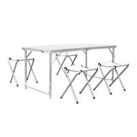 Mesa plegable, juego de 5 uds., mesa de Camping de aluminio de 120cm plegable con 4 taburetes, muebles de exterior, mesa de Picnic y silla portátil - details 16