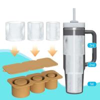 Taza térmica de acero inoxidable con mango para coche, vaso de viaje helado de doble pared con pajita, taza de café aislada al vacío con molde de hielo, 40oz - details 11