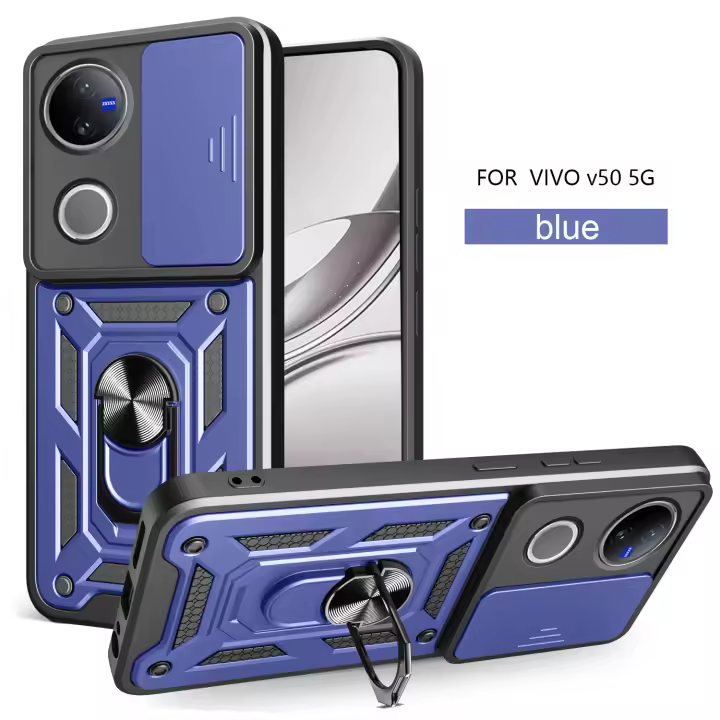 Funda de teléfono para Vivo V50, V50 Lite, V50E con cubierta deslizante para lente de cámara - 1