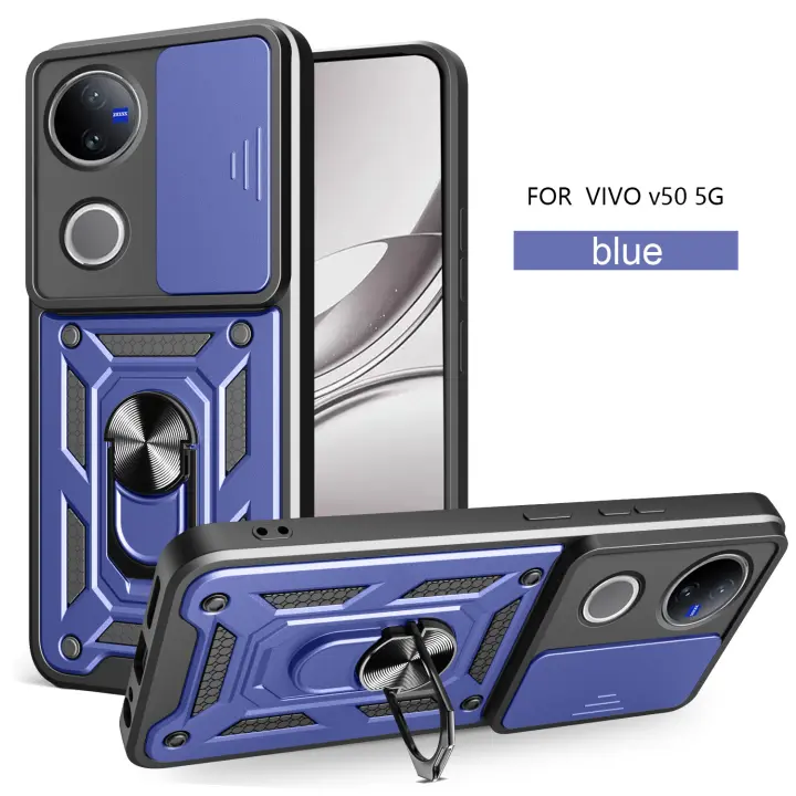 Funda de teléfono para Vivo V50, V50 Lite, V50E con cubierta deslizante para lente de cámara - 1