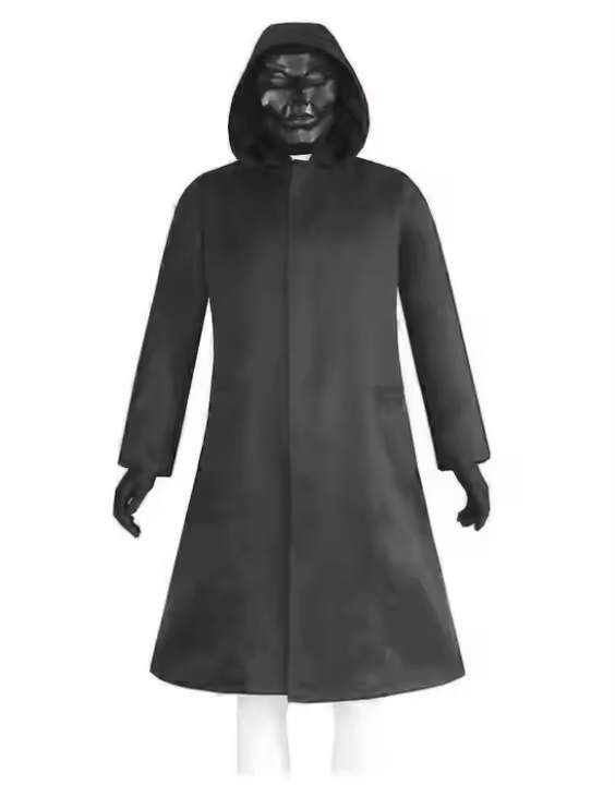 Juego de calamar, capa de Cosplay, gabardina de jefe y guantes de cuero Le E Byunghun, disfraces de Tv Drama, abrigo negro, traje de uniforme para Halloween - 1