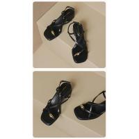 Sandalias mujer verano exterior desgaste verano tacón grueso estilo de hadas punta zapatos correas tacones altos mujer - details 11