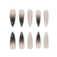 Uñas artificiales con purpurina brillante, impermeables, resistentes a los arañazos, ideales para manicura y belleza - details 0