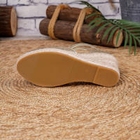 Sandalias de cuña de paja para mujer, clásicas, con banda elástica, de verano, nuevas, sencillas, versátiles, cómodas, a la moda, con tacones altos. - details 7