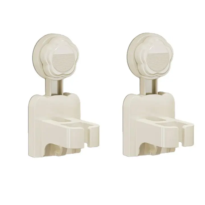 Soporte para secador de pelo con ventosa de plástico, colgador para secador de pelo reutilizable sin perforaciones, ahorro de espacio, montado en la pared, 2 uds. - 1
