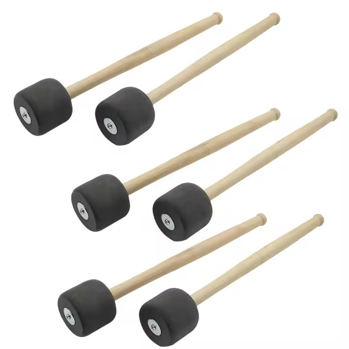 Bastones de tambor de goma de espuma gris de 12,8 pulgadas, palos de tambor de bajo, palos de percusión de Bajo antideslizantes, accesorios de percusión - 1