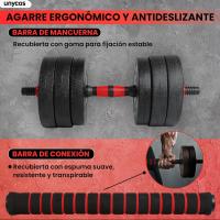 Ajustables【Discos de Cemento |   10-40 kg】con Barra Recta de Conexión |   Pesas Ergonómicas para Hombres y Mujeres, Gimnasio en Casa, Fitness (Transformador Rojo/Naranja) - details 2