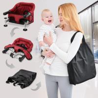 Mesa para Bebé, Trona Portátil Plegable con Arnés de Seguridad, Asiento Enganchable infantil con Bolsa de Transporte para Casa y Viajes (Azul) - details 49