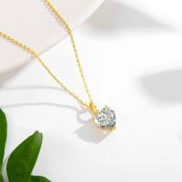 Colgante de Corazón de Moissanita 14k Oro Joyería de Boda de Lujo con Certificado Longitud de 45cm - details 3