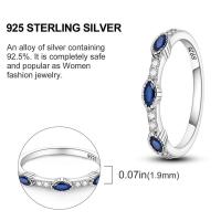 Anillo de plata de ley con circonita cúbica y cielo estrellado geométrico - details 2