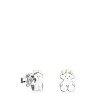 Oso de melocotón925Pendientes de Perla de Plata de Ley con Forma de Oso - details 3