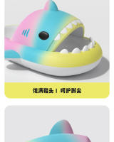 Arcoíris cambio gradual niños tiburón zapatillas geniales lindo de dibujos animados antideslizante sandalias de bebé - details 11