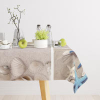 Mantel con diseño de playa y concha, tapete para fiesta en casa, boda, decoración de comedor Rectangular, mantel para mesa de centro - details 8