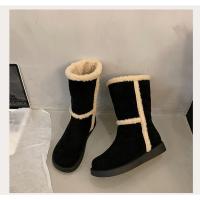 Botas de mujer de punta redonda de felpa,tacón alto,elegantes,invierno - details 32
