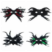 Máscaras de plumas de Halloween con lentejuelas, máscara de ojos de Halloween con cuerno grande, suministros para fiestas de Cosplay, máscara gótica, Carnaval de Halloween - details 1