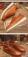 Zapatos de cuero de vaca puro de alta gama zapatos casuales de plataforma de suela blanda para hombres - details 17