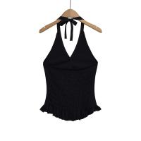 Nuevo Top de Colchón Halter para Mujer PB&ZA 2025 Versátil Casual con Botón Corto y Decoración - details 2